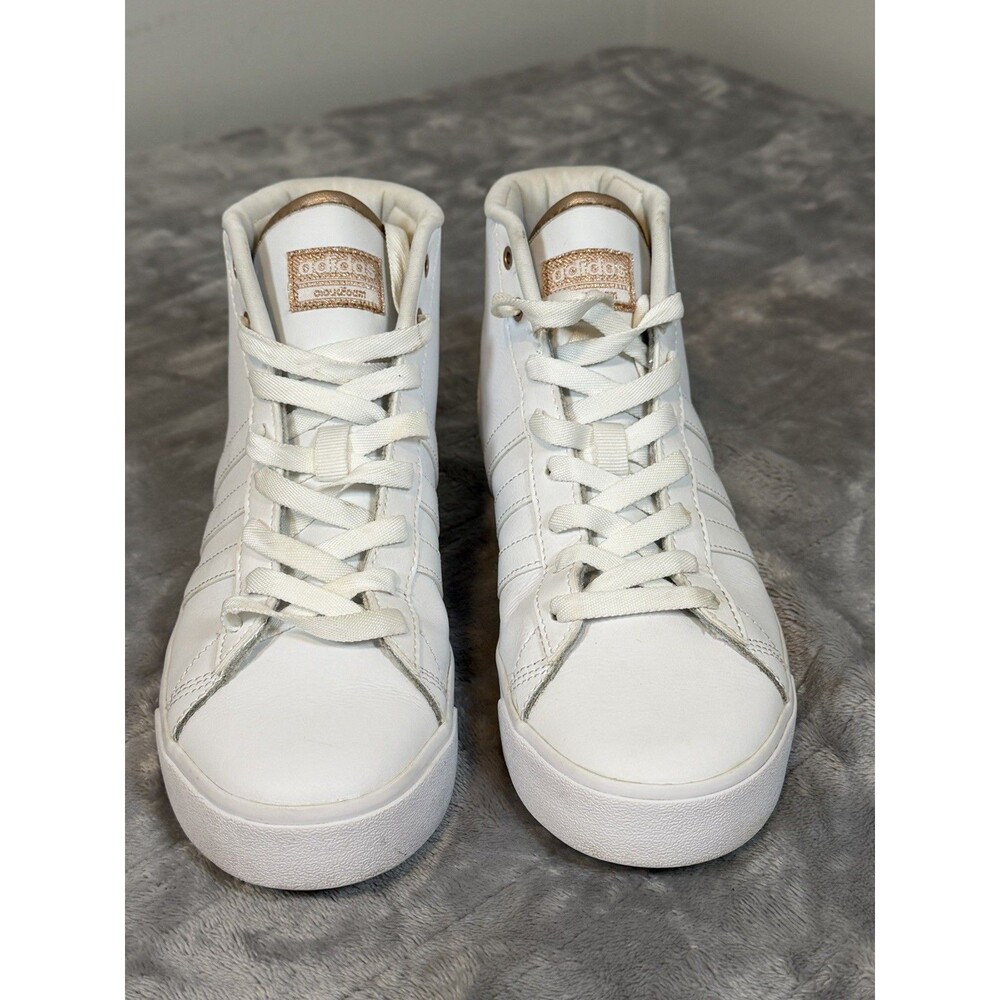 Adidas Cloudfoam White/Rose Gold High Tops Women’s Size 7.5
